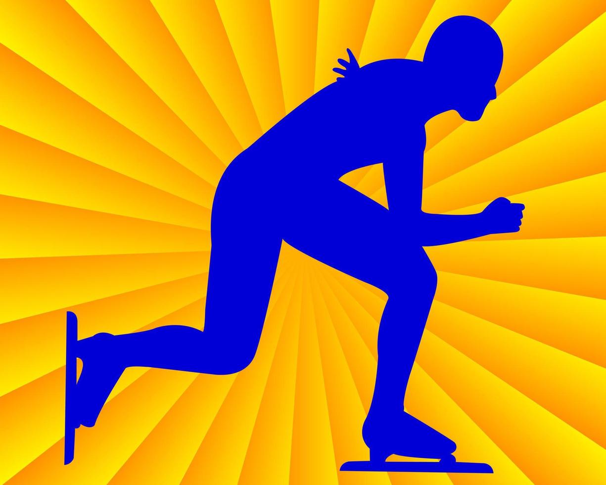 skater on yellow orange background vector