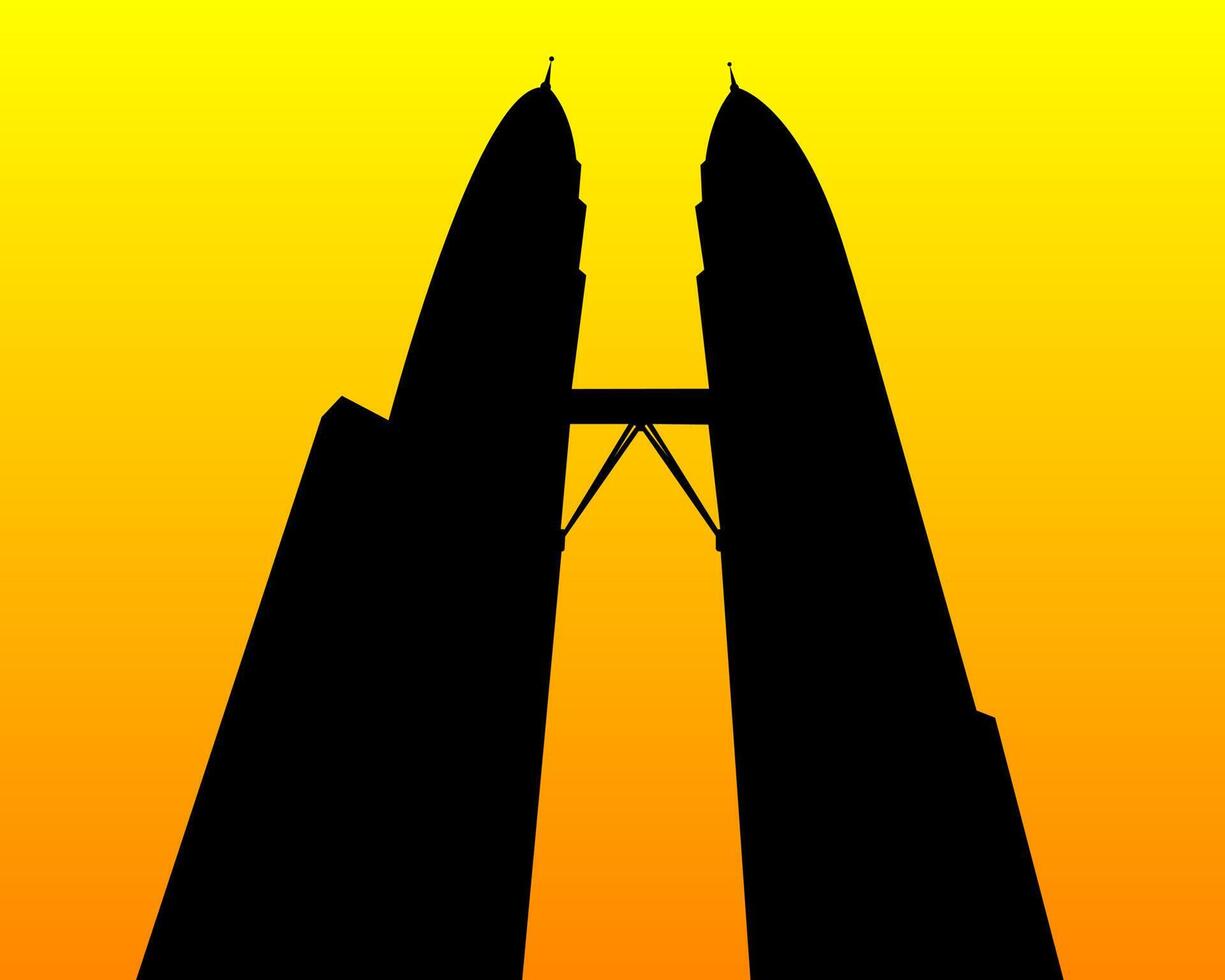 architectural construction on yellow orange background vector