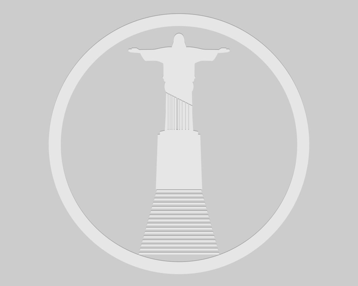 A statue of Christ the Redeemer in a circle vector