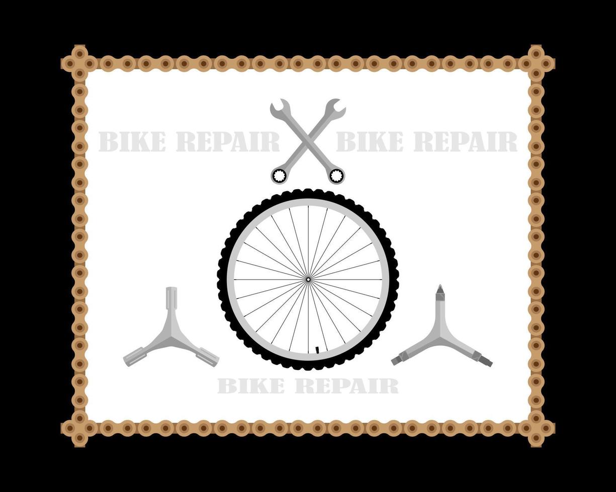 bicycle keys and wheel vector