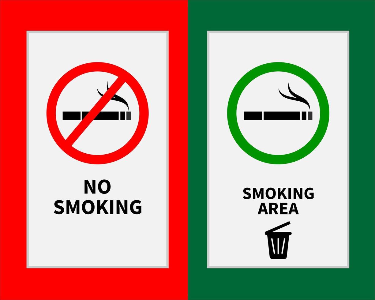 two signs no smoking and smoking area vector