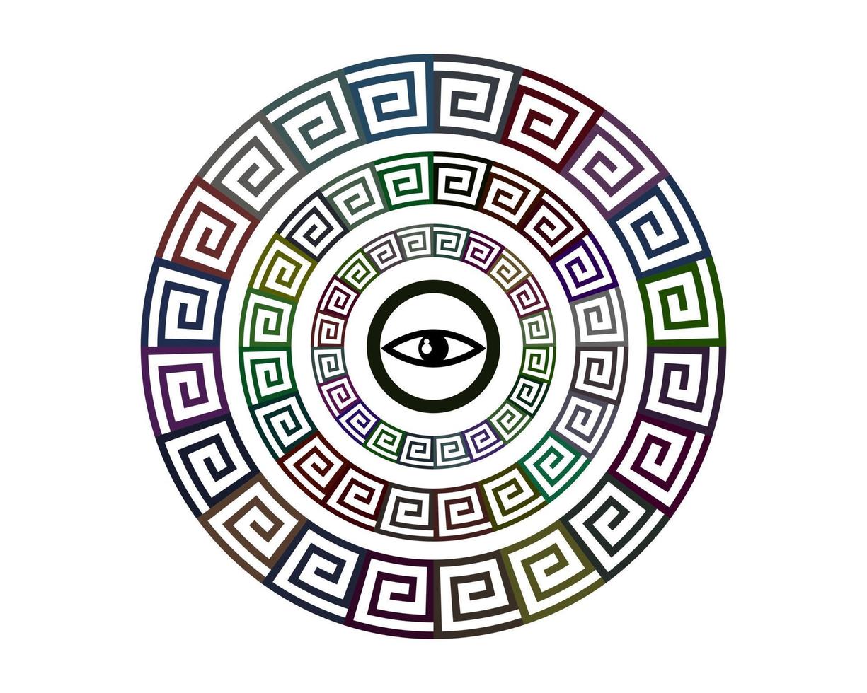 geometric patterns in a circle vector