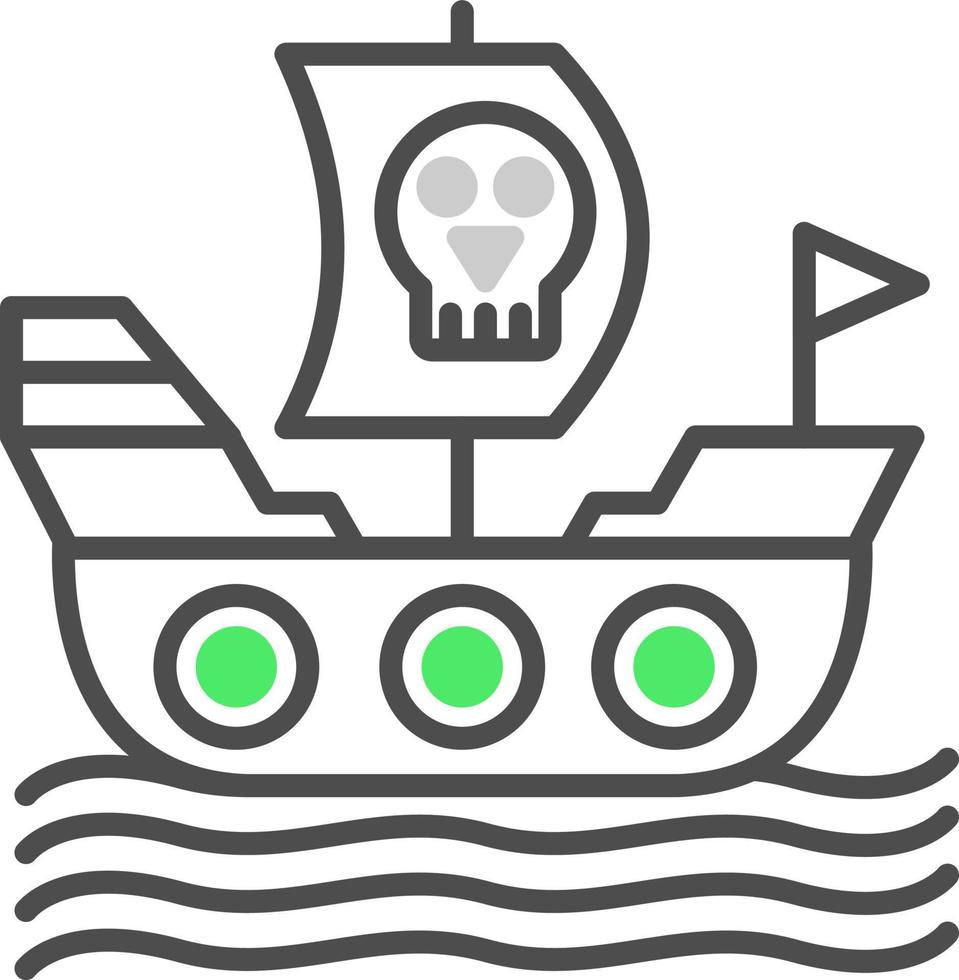 Pirate Ship Creative Icon Design vector