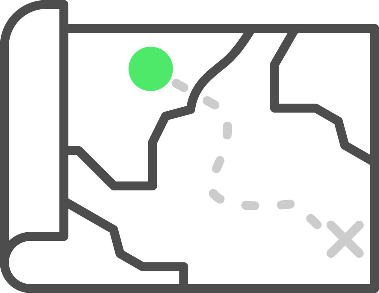 Treasure Map Creative Icon Design vector
