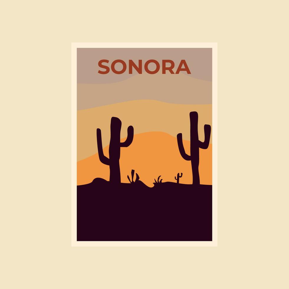 cartel retro sonora. ilustración de viaje de sonora vector