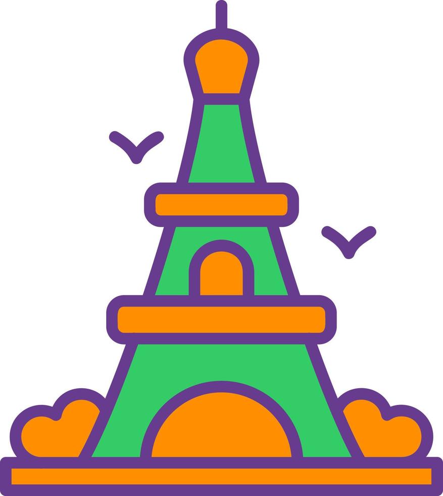 Eiffel Tower Creative Icon Design vector