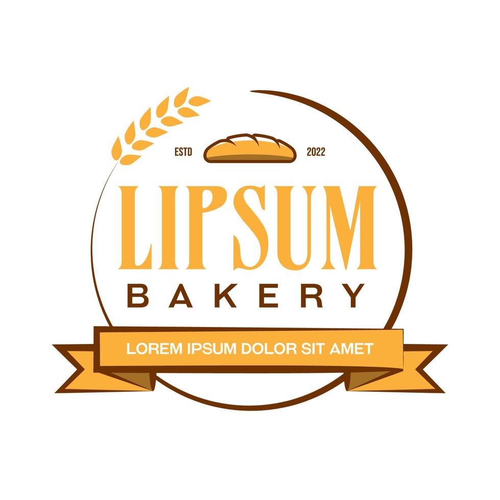 plantilla de logotipo de panadería vintage. logotipo retro para panadería o cafetería vector