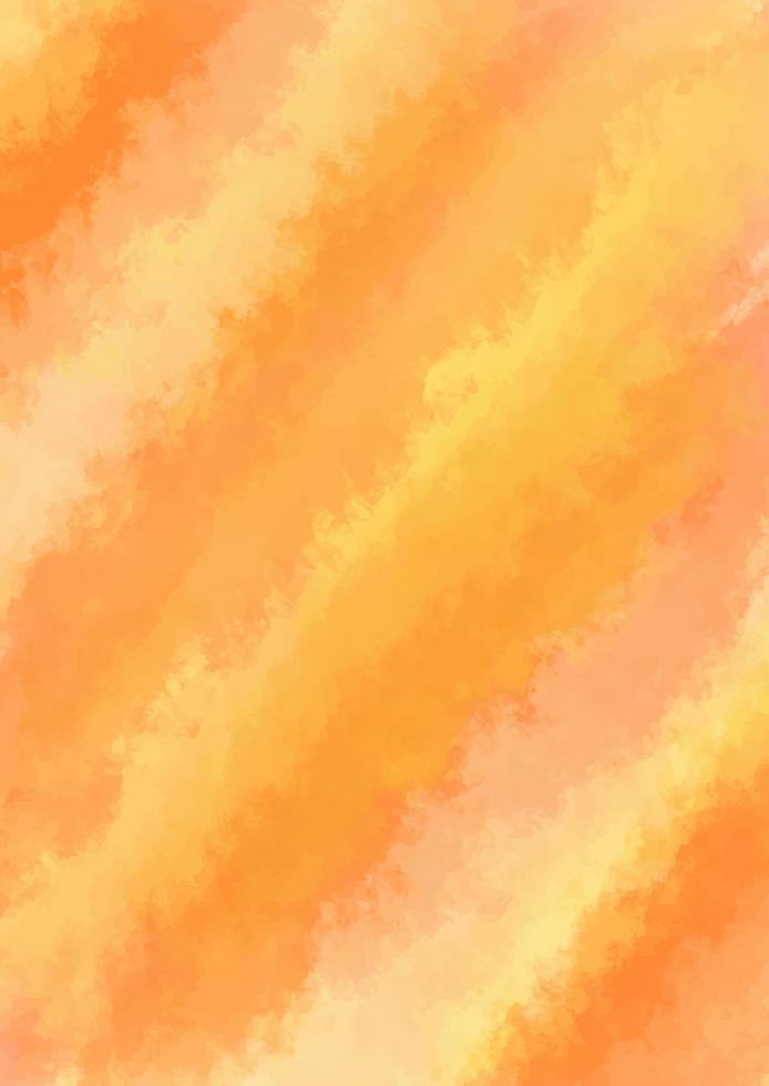 Beautiful orange watercolor background. Vertical abstract painting background. Hand-painted texture vector