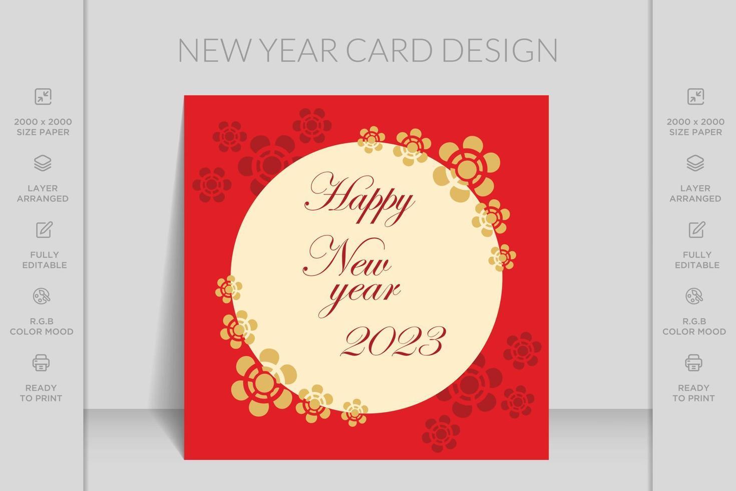 Happy new year card with greeting inscription. Simple minimalist new year banner design. vector