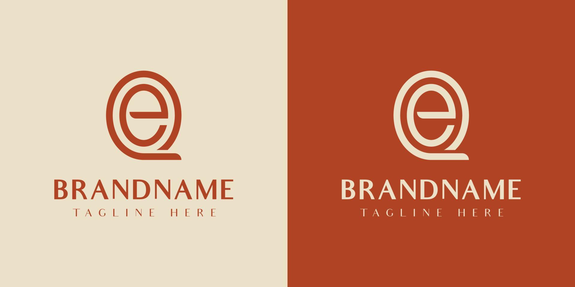 logotipo ovalado de letra qe o eq, adecuado para cualquier negocio con iniciales qe o eq. vector