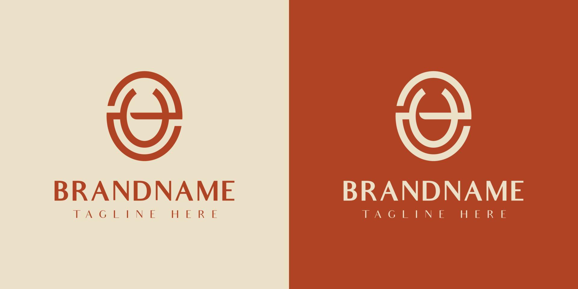 Letter ZU or UZ Oval Logo, suitable for any business with Su or US initials. vector