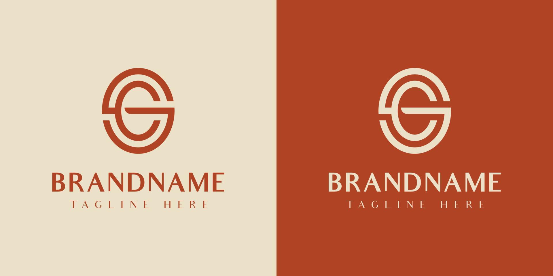 Letter SC or CS Oval Logo, suitable for any business with CS or SC initials. vector