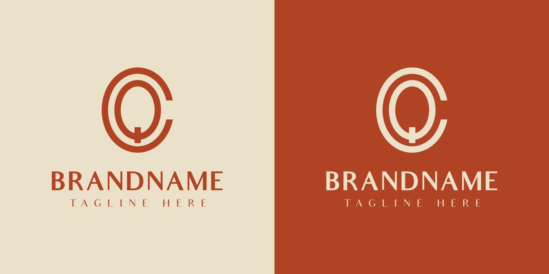 Letter CQ or QC Oval Logo, suitable for any business with CQ or QC initials. vector