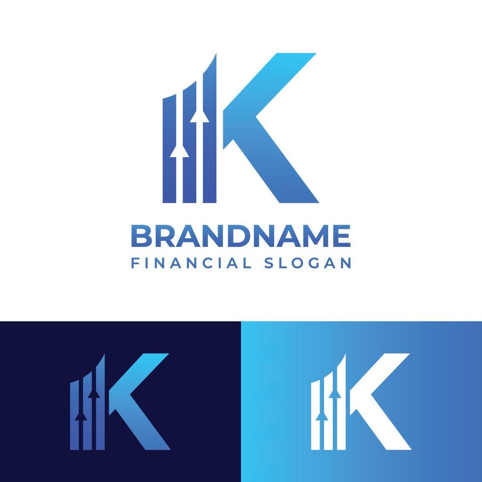 Letter K Financial Chart Logo, suitable for any business related to Financial with K initials. vector