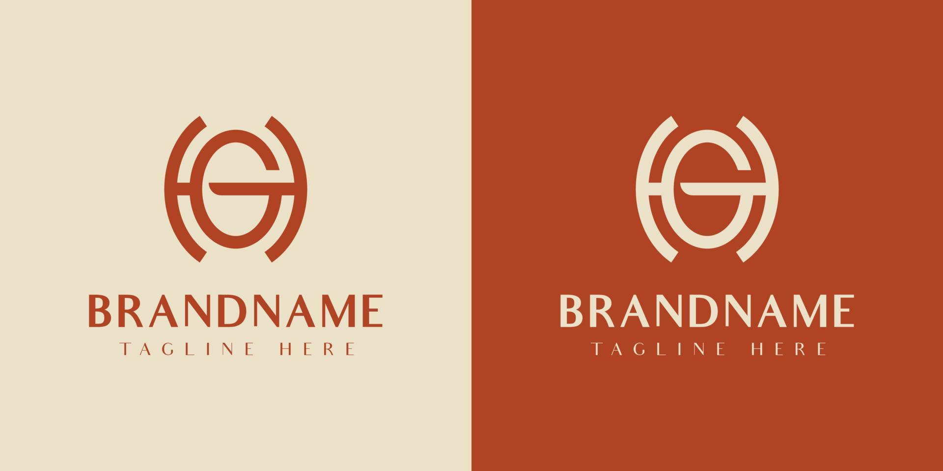 Letter HG or GH Oval Logo, suitable for any business with HG or GH initials. vector