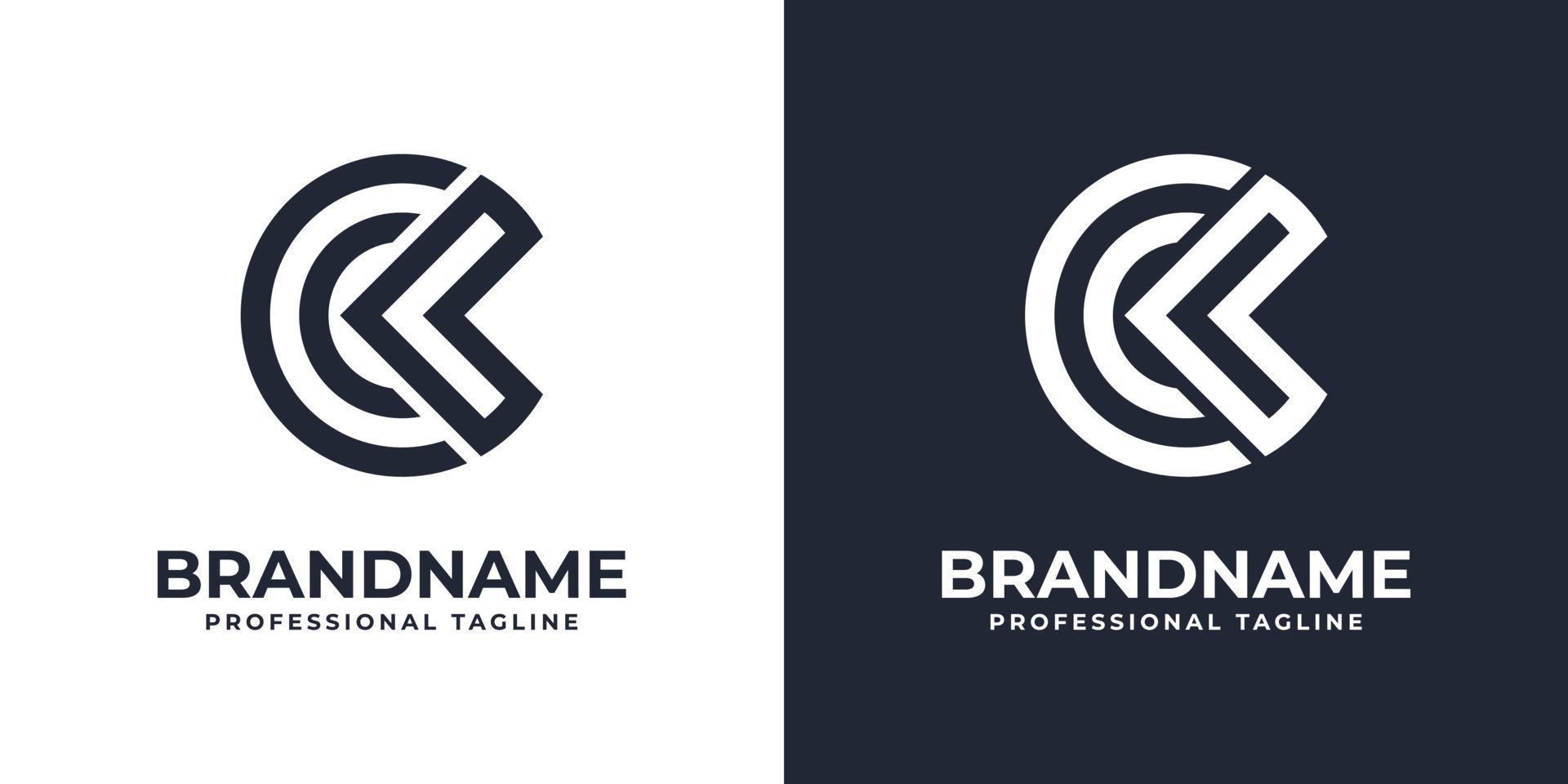 Letter CK or KC Monogram Circle Logo, suitable for any business with CK or KC initials. vector