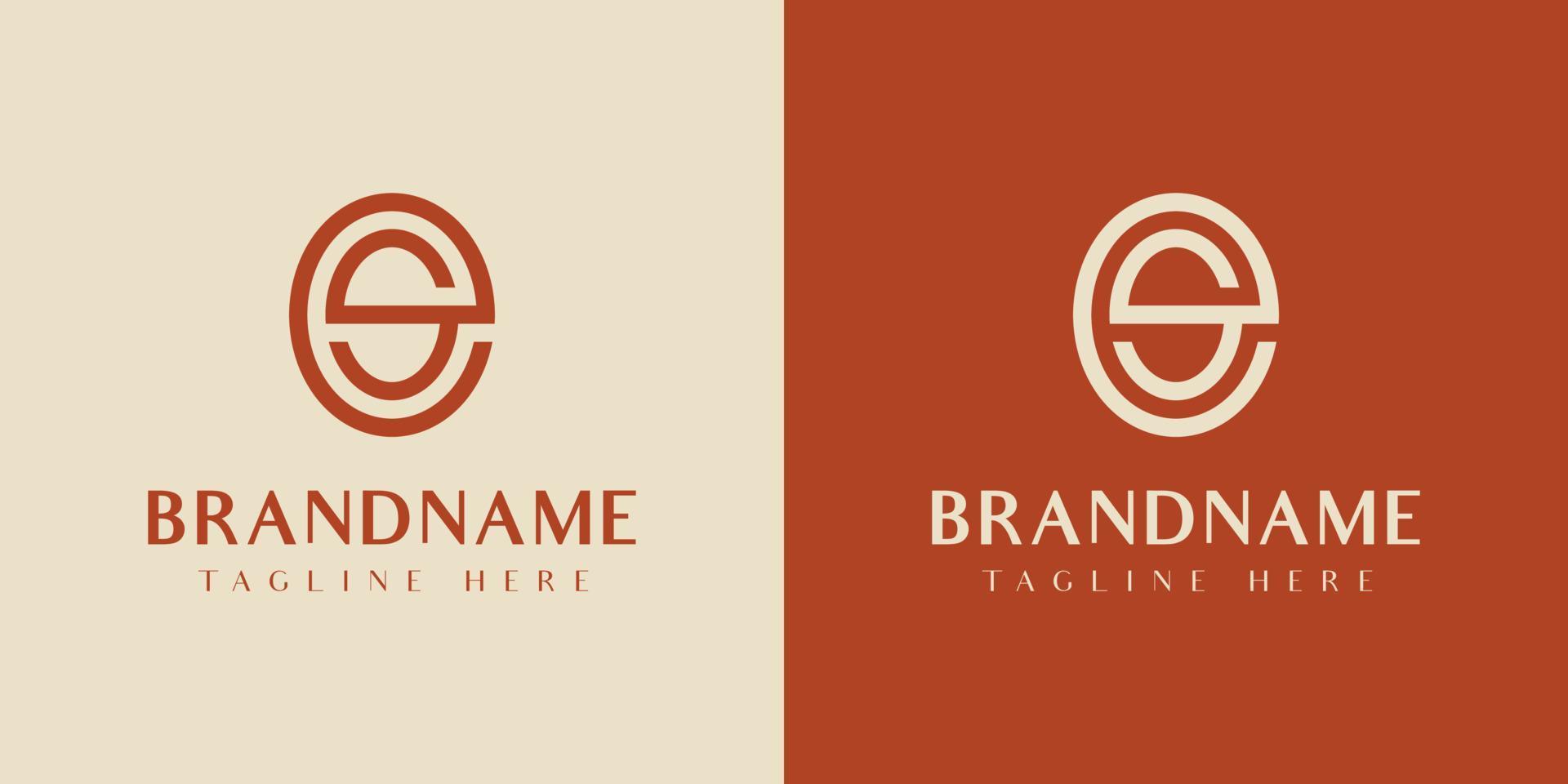Letter ES or SE Oval Logo, suitable for any business with ES or SE initials. vector