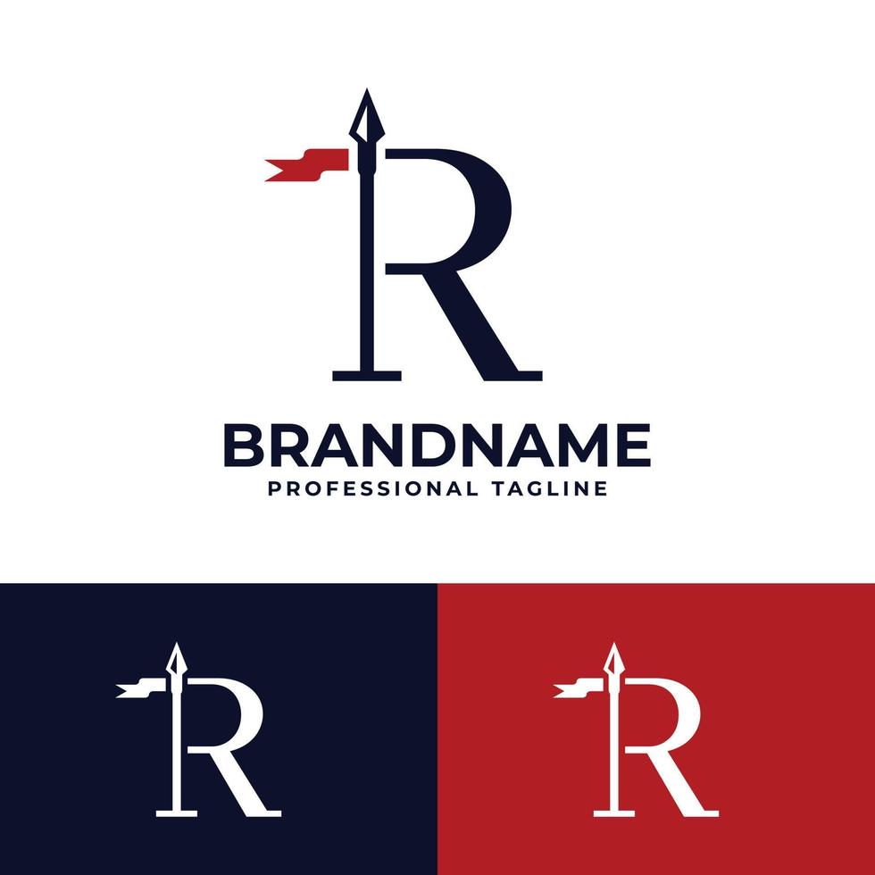 Letter R Spear Logo vector