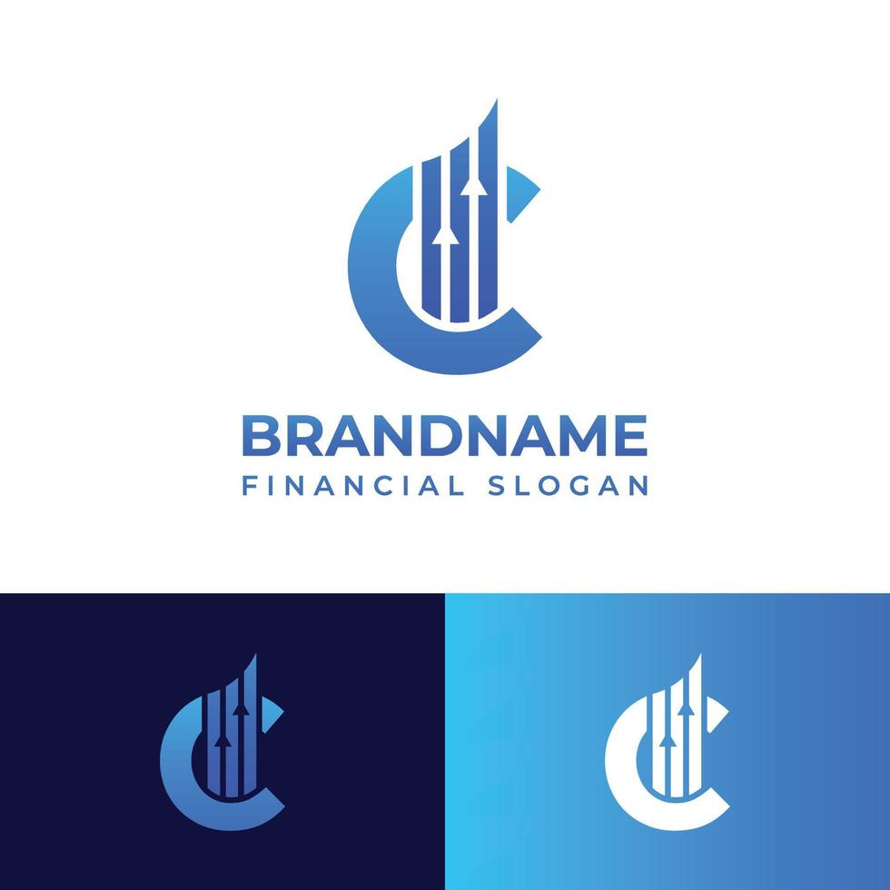 Letter C Financial Chart Logo, suitable for any business related to Financial with C initials. vector