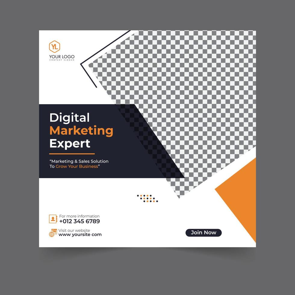 Digital marketing social media post business webinar for social media story, business post or stories banner template geometric shape design for attractive abstract elements post background space vector
