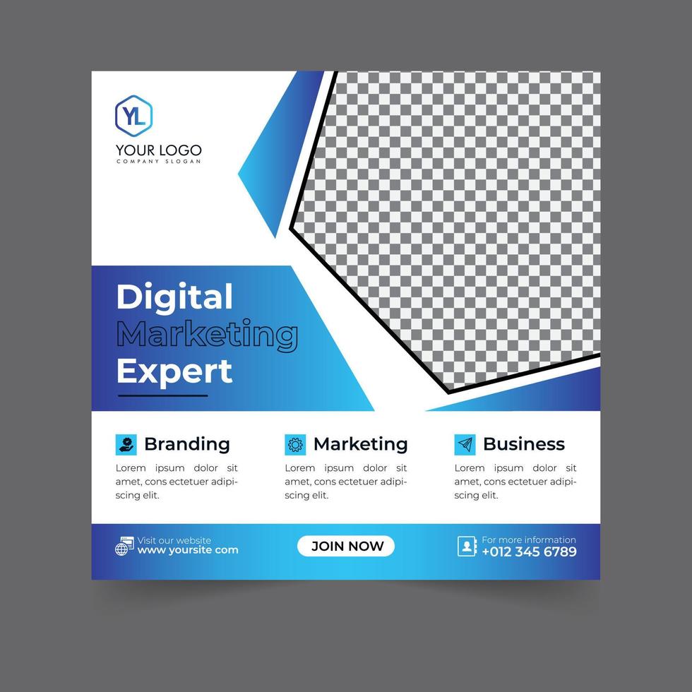 Digital marketing social media post business webinar for social media story, business post or stories banner template geometric shape design for attractive abstract elements post background space vector