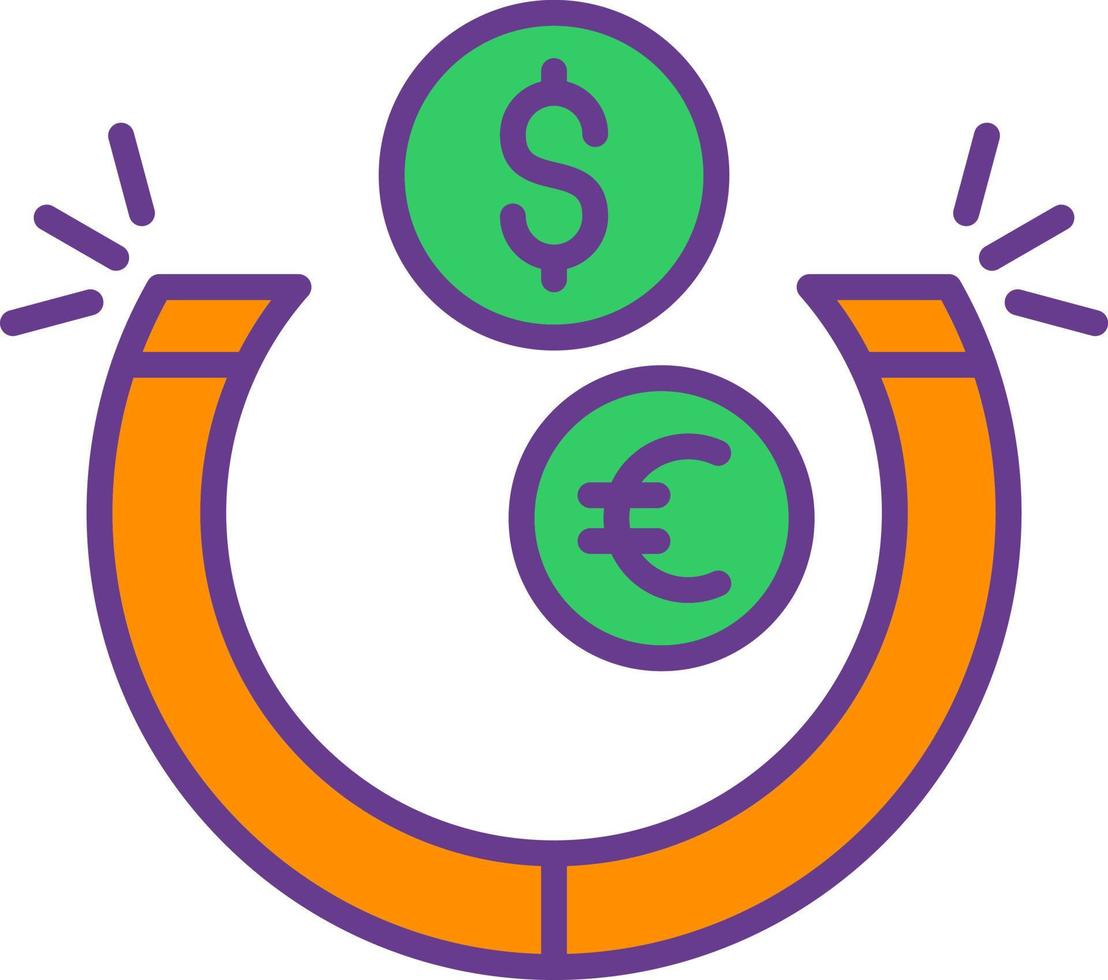 diseño de icono creativo de atracción de dinero vector