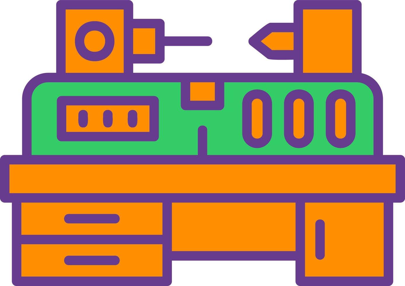 Lathe Machine Creative Icon Design vector