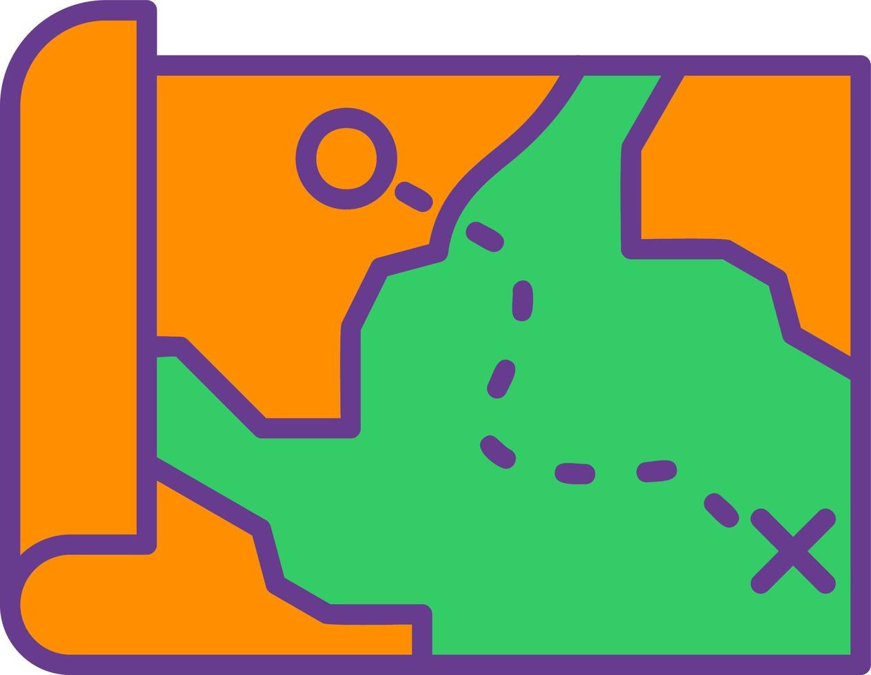 Treasure Map Creative Icon Design vector