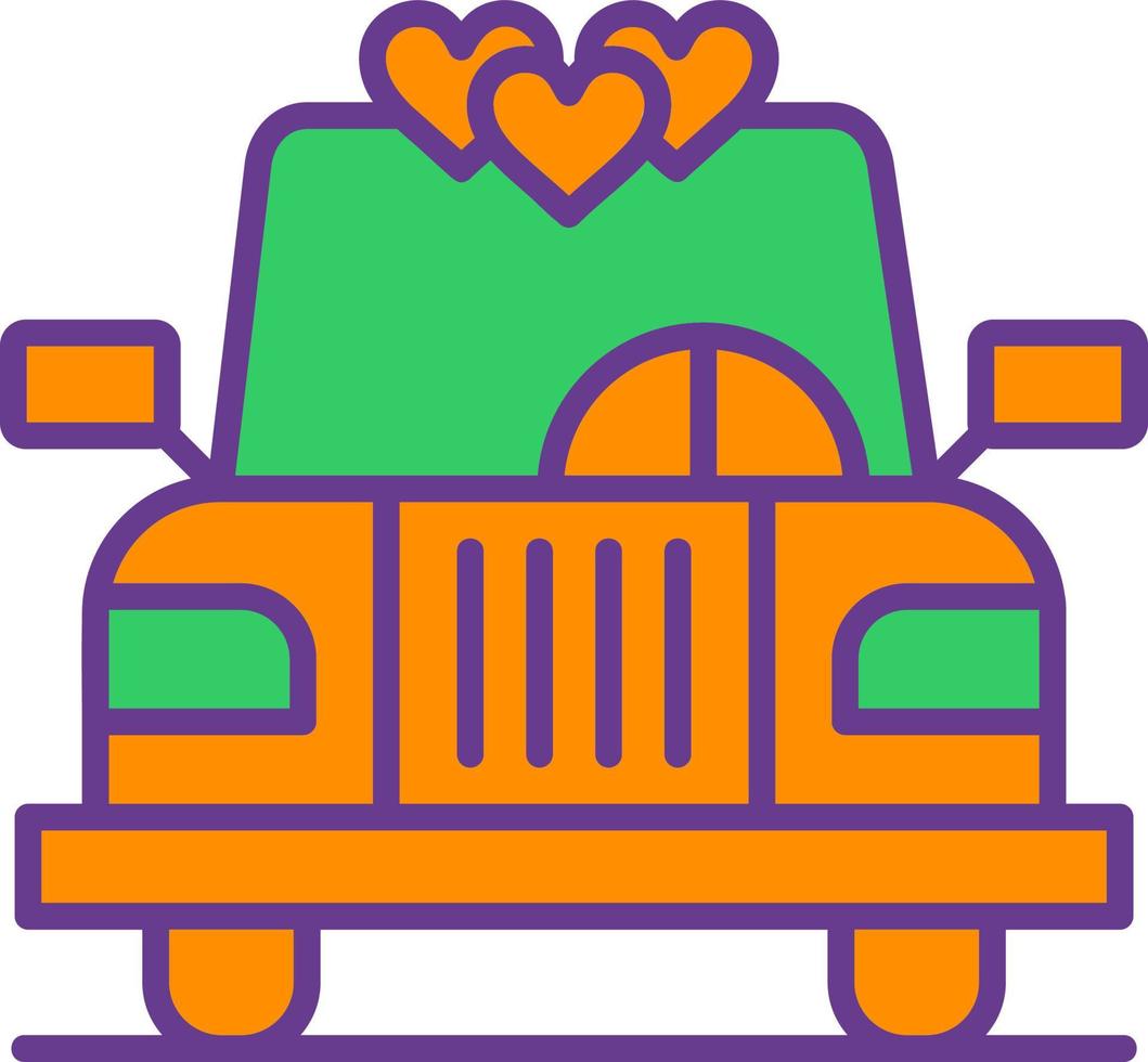 diseño de icono creativo de coche de boda vector