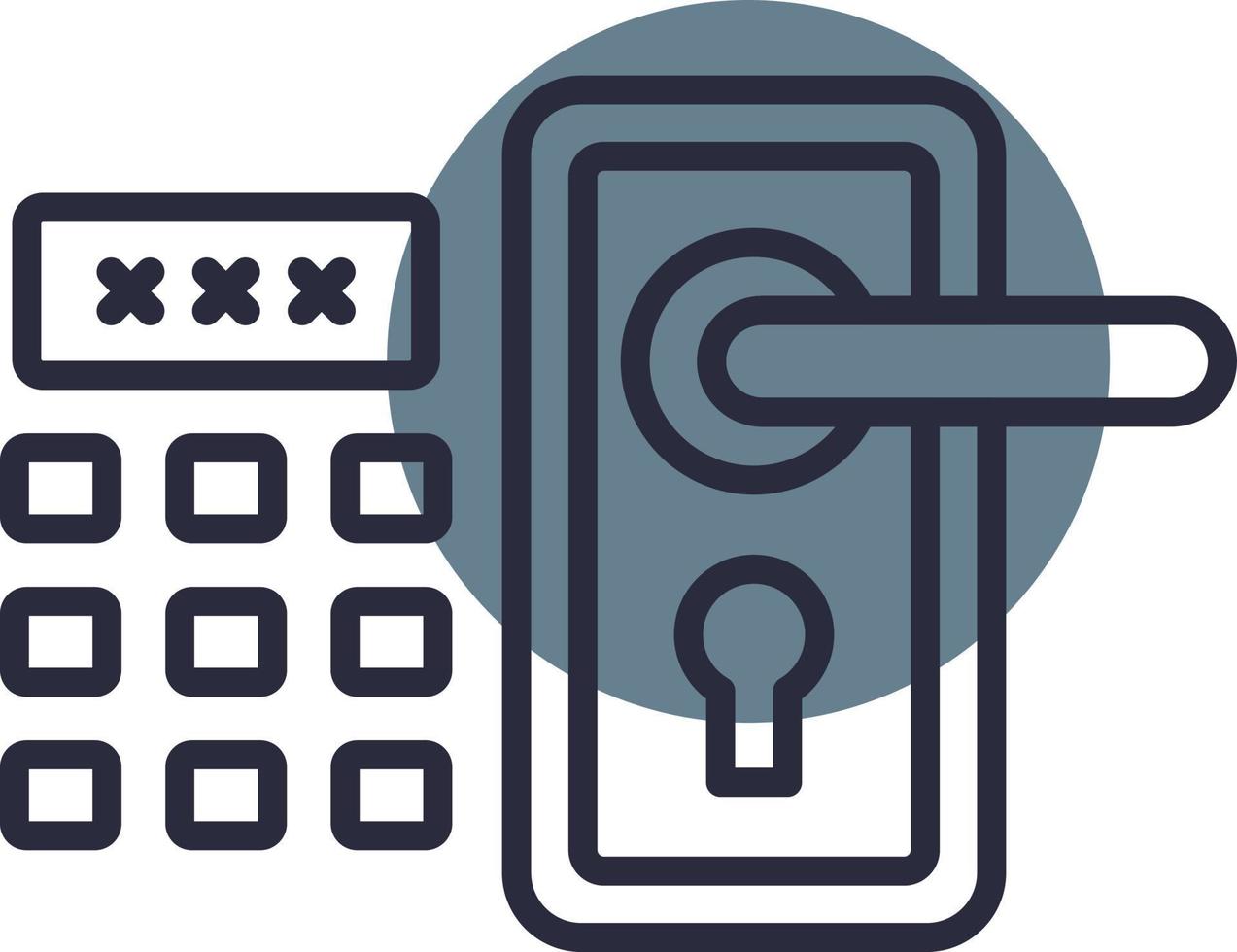 Door Lock Creative Icon Design vector
