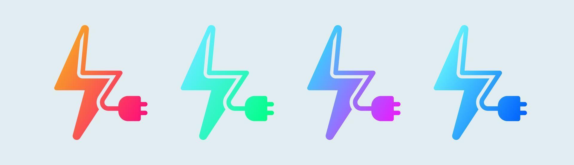 Charge solid icon in gradient colors. Recharge signs vector illustration.