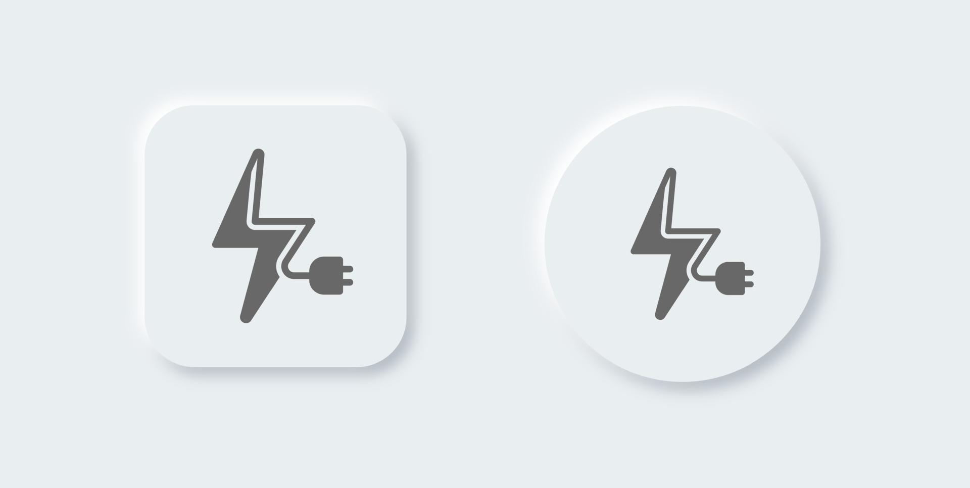 Charge solid icon in neomorphic design style. Recharge signs vector illustration.