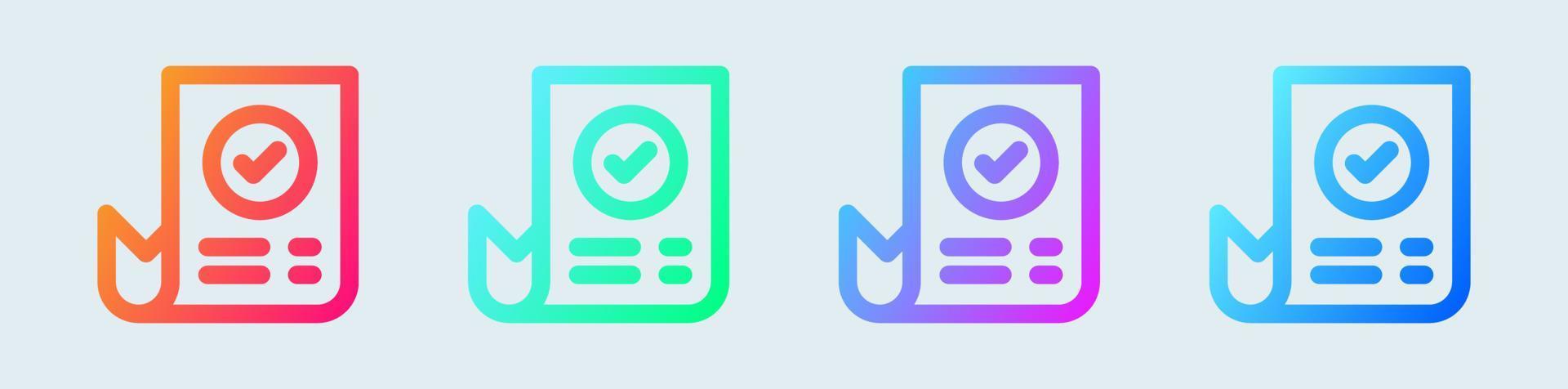 Invoice line icon in gradient colors. Receipt signs vector illustration.