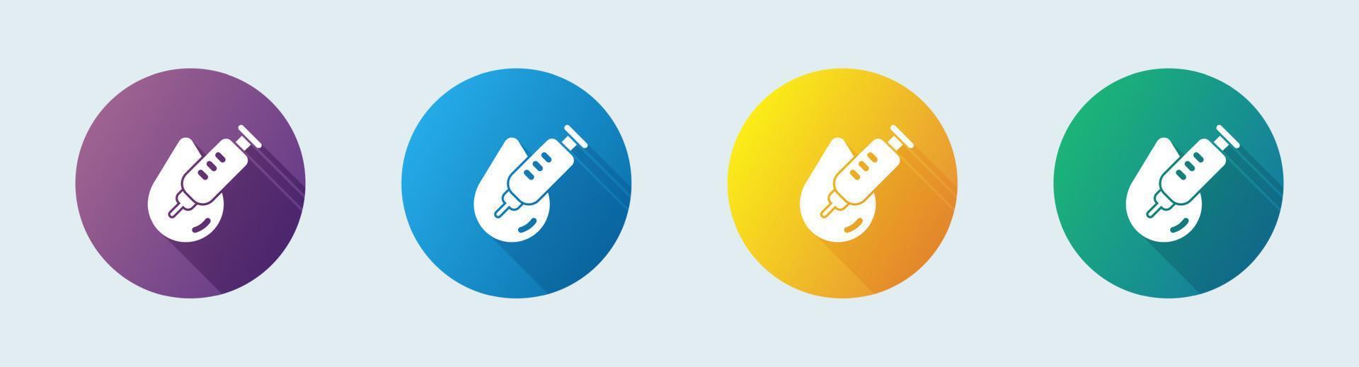Inject solid icon in flat design style. Medicine signs vector illustration.