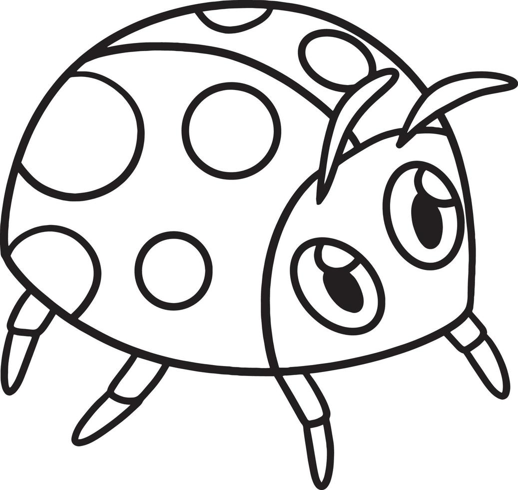 Spring Ladybug Isolated Coloring Page for Kids vector