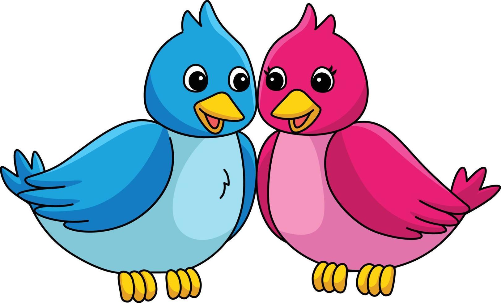 Love Birds Cartoon Colored Clipart Illustration 15529332 Vector ...