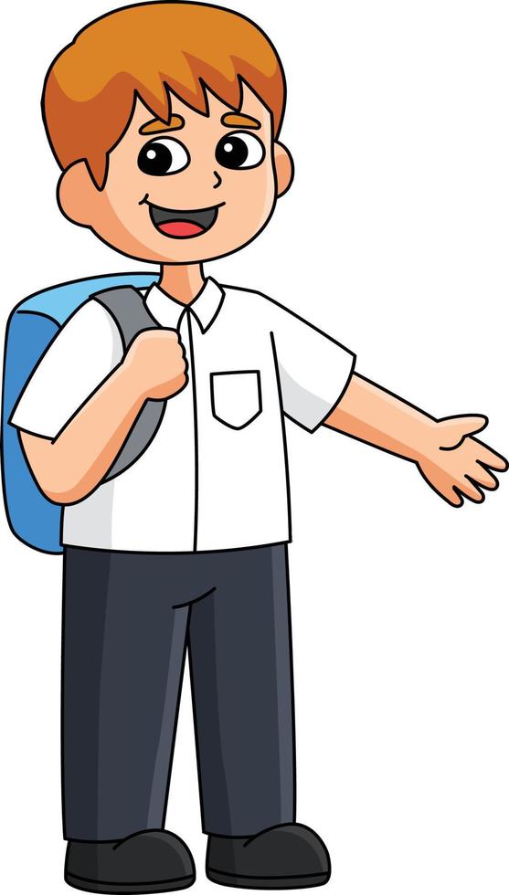 100th Day Of School Student with Bag Clipart vector