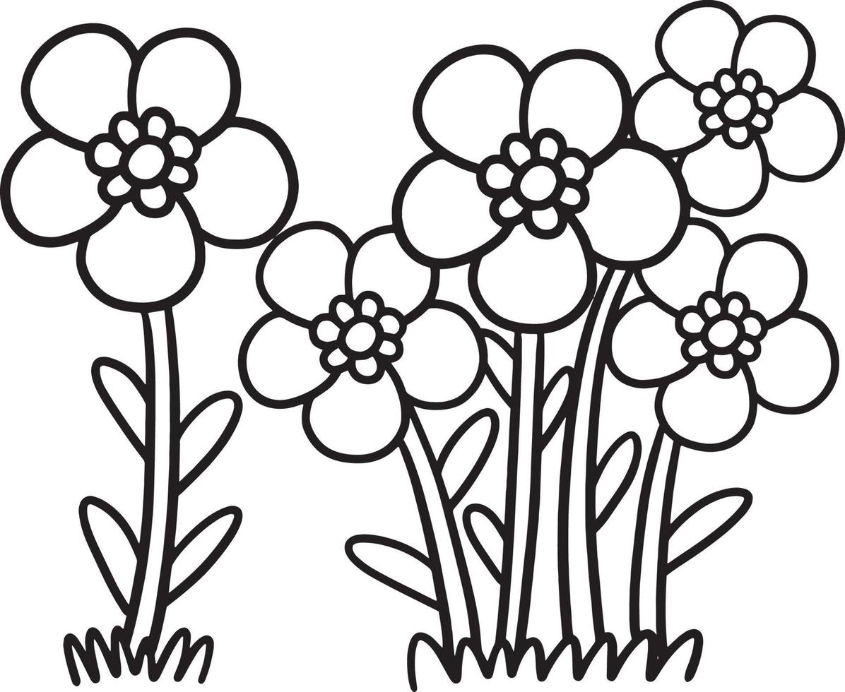 página para colorear aislada de flores de primavera para niños 15529373  Vector en Vecteezy