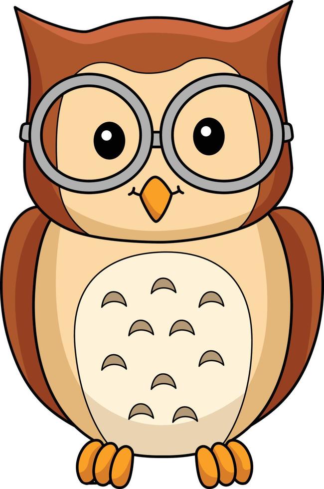 Owl Animal Cartoon Colored Clipart Illustration vector