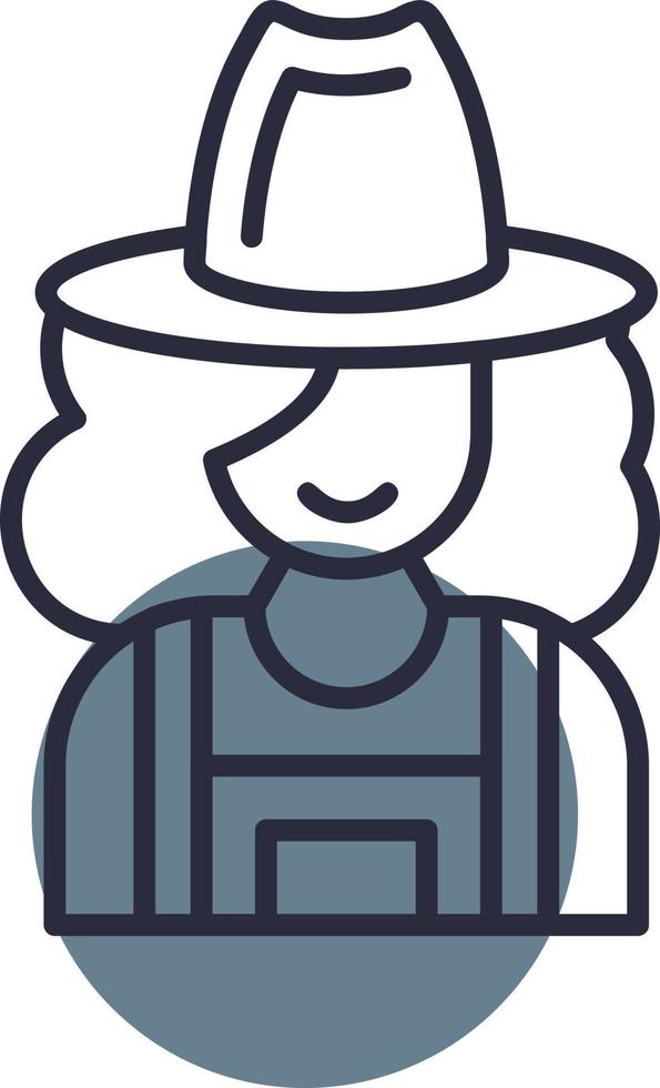 Lady Farmer Creative Icon Design vector
