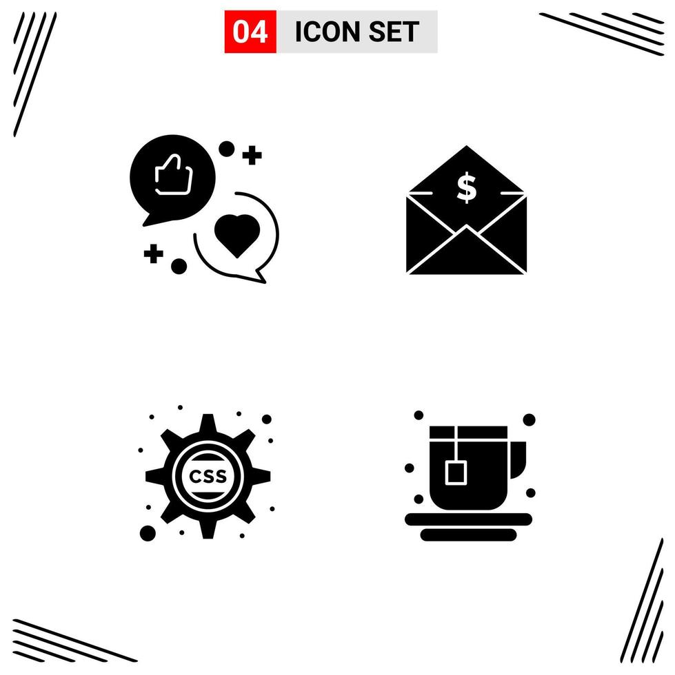 4 Icons Solid Style Grid Based Creative Glyph Symbols for Website Design Simple Solid Icon Signs Isolated on White Background 4 Icon Set Creative Black Icon vector background