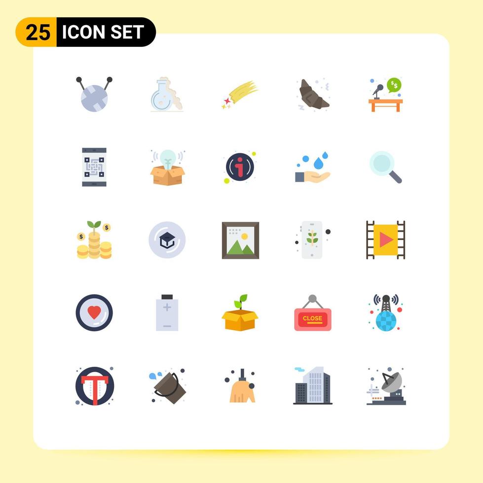 paquete de iconos de vector de stock de 25 signos y símbolos de línea para elementos de diseño de vector editables de comida de elección de espacio de micrófono de mesa