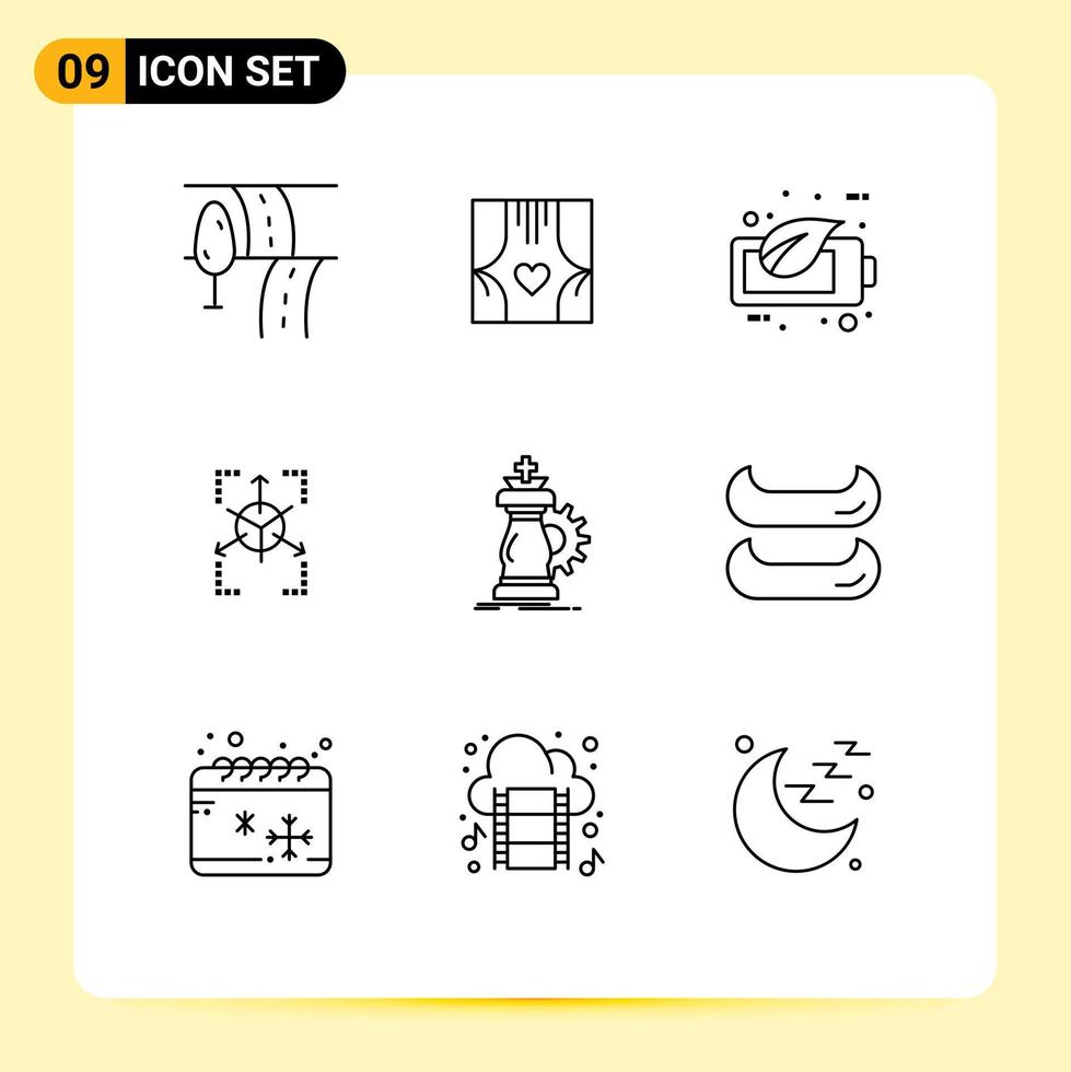 Outline Pack of 9 Universal Symbols of chess chart eco database prototype Editable Vector Design Elements