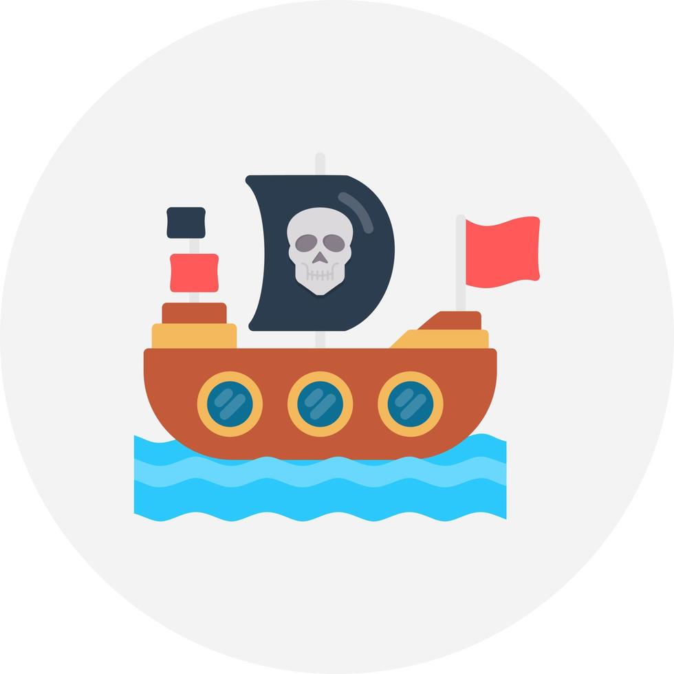 Pirates Ship Creative Icon Design vector