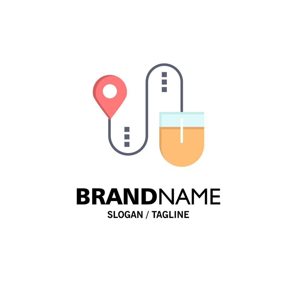 Mouse Location Search Computer Business Logo Template Flat Color vector