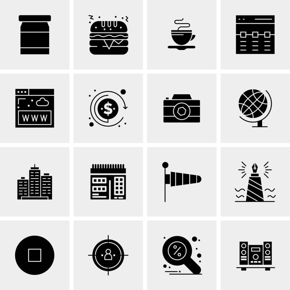 16 iconos universales de negocios vector ilustración de icono creativo para usar en proyectos relacionados con la web y dispositivos móviles