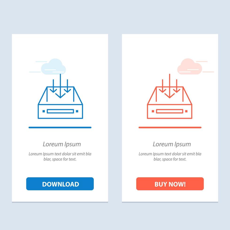 Inbox Mail Box Container Delivery Parcel  Blue and Red Download and Buy Now web Widget Card Template vector