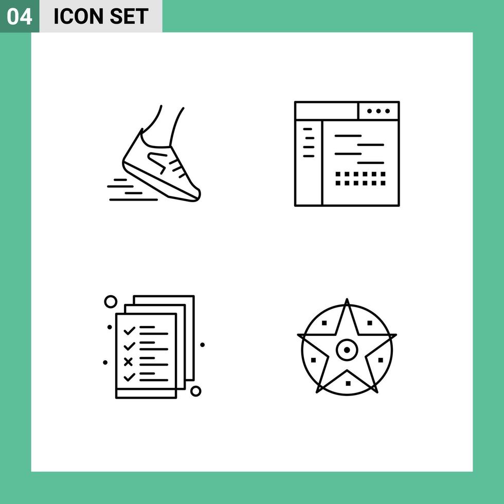 4 Universal Line Signs Symbols of fast source runner design document Editable Vector Design Elements