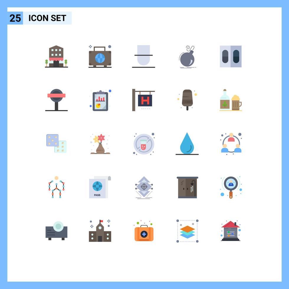 Set of 25 Modern UI Icons Symbols Signs for ddos boom international bomb person Editable Vector Design Elements