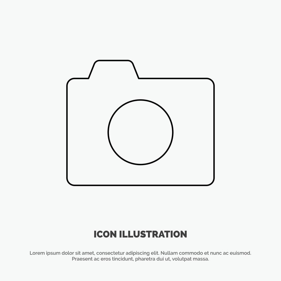 vector de icono de línea básica de foto de imagen de cámara